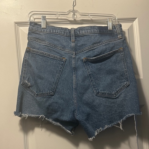 Abercrombie & Fitch Blue Distressed Curve Love Jean Shorts - Picture 2 of 3